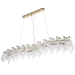 Линейная люстра с декором из текстурированного стекла Textured Glass Linear Chandelier 8 варинант исполнения - 1 | Loft Concept в Барнауле