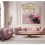 Люстра круглая с декоративными элементами в виде крупных хрустальных цветов Palace Gardens варинант исполнения - 6 | Loft Concept в Барнауле