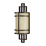 Бра бронзового цвета с полукруглым матовым стеклянным плафоном в геометрическом каркасе Feiss варинант исполнения - 1 | Loft Concept в Барнауле