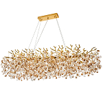 Линейная люстра с хрустальными подвесками Fairytree Gold Crystal Linear Chandelier 14 варинант исполнения - 1 | Loft Concept в Барнауле