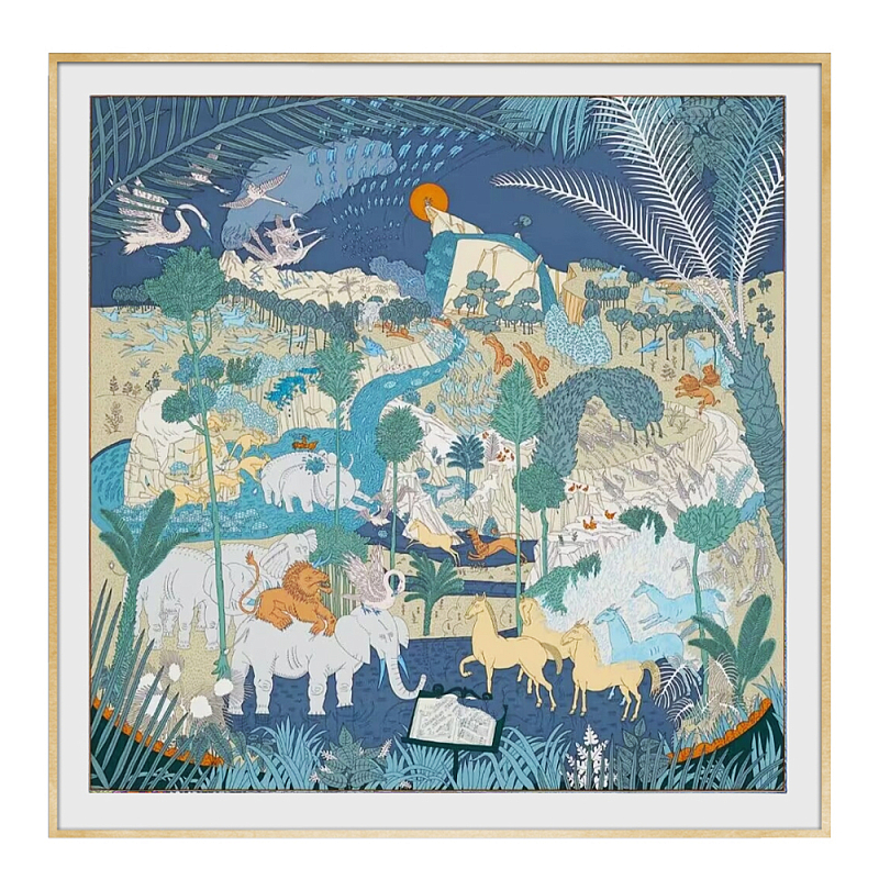 Картина Hermes Le Carnaval des Animaux Мульти Золотой Картина Hermes Le Carnaval des Animaux Мульти Золотой в Барнауле | Loft Concept