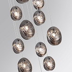 Люстра каскадная с 11-ю круглыми плафонами из рельефного стекла Disc Light варинант исполнения - 5 | Loft Concept в Барнауле