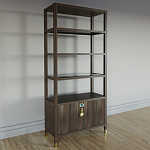 Стеллаж со стеклянными полками Elsa Dreams Walnut варинант исполнения - 2 | Loft Concept в Барнауле