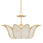 Люстра в форме тюльпана с лепестками из прозрачных стеклянных бусин Hanging Flowers варинант исполнения - 4 | Loft Concept в Барнауле