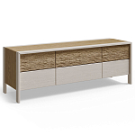 ТВ тумба 2 двери и 2 ящика с подсветкой на рельефном фасаде Warm Industrial варинант исполнения - 4 | Loft Concept в Барнауле