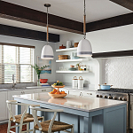 Подвесной светильник белый колоколообразный с декоративной обмоткой из веревки Hinkley варинант исполнения - 6 | Loft Concept в Барнауле