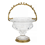 Чаша из прозрачного стекла на ножке с бронзовой ручкой в виде ветки Eden Garden варинант исполнения - 1 | Loft Concept в Барнауле