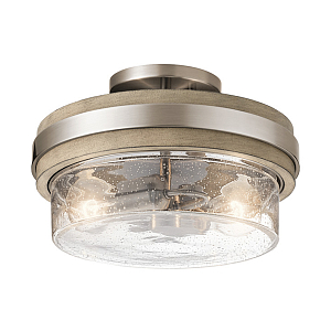 Потолочный светильник с прозрачным стеклянным плафоном с эффектом пузырьков Kichler