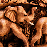 Панно из дерева слоны Panel With Animals варинант исполнения - 3 | Loft Concept в Барнауле