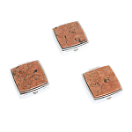 Таблетница карманная квадратная с 2-мя отделениями с зеркалом и накладкой из натурального камня Пегматит Silver Stone Pillboxes варинант исполнения - 4 | Loft Concept в Барнауле