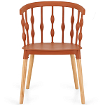 Пластиковый стул на ножках из массива бука Ferret Spiral Brown варинант исполнения - 2 | Loft Concept в Барнауле