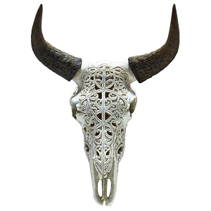 Череп буйвола с резьбой Buffalo Skull little