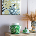 Ваза с зелёными листьями и крышкой Vase Green Leaves варинант исполнения - 4 | Loft Concept в Барнауле