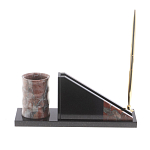 Настольный письменный набор из яшмы с часами Manager Organizer варинант исполнения - 3 | Loft Concept в Барнауле