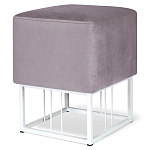 Пуф квадратный фиолетовый велюр на белом металлическом основании Celeste Purple варинант исполнения - 1 | Loft Concept в Барнауле