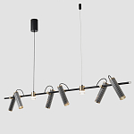 Люстра с 8-ю цилиндрическими плафонами на магнитном креплении и черным металлическим основанием Bronze Concert варинант исполнения - 3 | Loft Concept в Барнауле