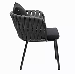 Стул мягкий с декором в виде плетеных лент на спинке и подлокотниках Semicircular Chair Decorated with Ribbons варинант исполнения - 9 | Loft Concept в Барнауле