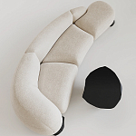 Диван Cannes трехместный с обивкой букле молочного цвета варинант исполнения - 1 | Loft Concept в Барнауле