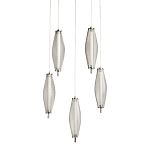 Люстра круглая каскадня с 5-ю плафонами из металлической сетки Mesh Lampshade Lighting варинант исполнения - 1 | Loft Concept в Барнауле