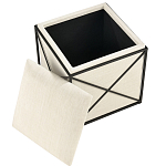 Пуф бежевый с черной металлической рамой Beige Pouf варинант исполнения - 1 | Loft Concept в Барнауле