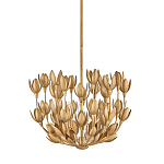 Люстра золотого цвета из множества металлических лепестков в форме тюльпанов Hinkley варинант исполнения - 1 | Loft Concept в Барнауле
