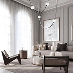 Подвесной светильник в форме дуги с белыми шарообразными плафонами Flos Wireline Lighting варинант исполнения - 4 | Loft Concept в Барнауле