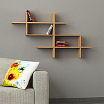 Полка фигурная подвесная цвета древесины HALIC BOOKCASE OAK варинант исполнения - 1 | Loft Concept в Барнауле