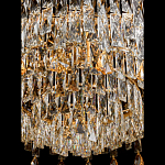 Люстра круглая с хрустальными подвесками на золотистом каркасе Roul Crystal Light варинант исполнения - 5 | Loft Concept в Барнауле