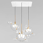 Люстра подвесная 3 лампы с прозрачными стеклянными шарами и золотыми деталями Giopato & Coombes варинант исполнения - 1 | Loft Concept в Барнауле