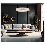 Люстра подвесная круглая из прозрачного хрусталя с корпусом из металла цвета хром Selfsufficient варинант исполнения - 7 | Loft Concept в Барнауле