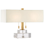 Настольная лампа прямоугольная на прозрачном основании Charm and Luxury варинант исполнения - 2 | Loft Concept в Барнауле