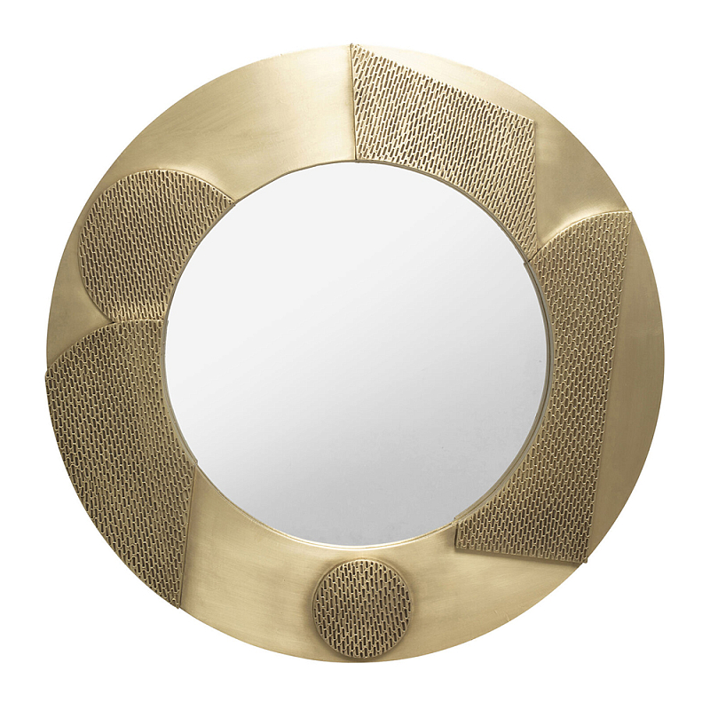 Зеркало золотое со вставками в виде геометрических фигур Зеркало Золотой в Барнауле | Loft Concept 
