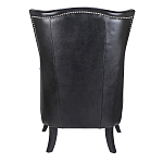 Кресло из натуральной кожи на 4-х деревянных ножках из массива бука Daniel Leather Armchair black варинант исполнения - 3 | Loft Concept в Барнауле