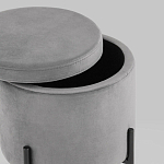 Серый пуф на черных ножках SANJAY варинант исполнения - 3 | Loft Concept в Барнауле