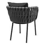 Стул мягкий с декором в виде плетеных лент на спинке и подлокотниках Semicircular Chair Decorated with Ribbons варинант исполнения - 10 | Loft Concept в Барнауле