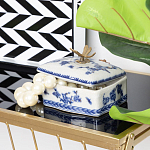 Фарфоровая шкатулка с бронзовой стрекозой Blue and White варинант исполнения - 8 | Loft Concept в Барнауле