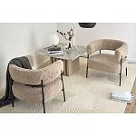 Кресло полукруглое мягкое с буклированной обивкой Armchair with Boucle Upholstery варинант исполнения - 4 | Loft Concept в Барнауле