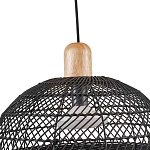 Подвесной светильник с округлым абажуром из черного ротанга Wicker Furniture варинант исполнения - 4 | Loft Concept в Барнауле