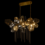 Люстра подвесная с 22-мя гранёными стеклянными плафонами с вертикальными подвесками Gilded Mirage  варинант исполнения - 6 | Loft Concept в Барнауле