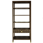 Стеллаж Elsa Dreams Walnut со стеклянными полками и ящиком варинант исполнения - 7 | Loft Concept в Барнауле