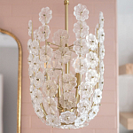 Подвесной светильник декорированный цветами из стекла Lightness of Flowers варинант исполнения - 4 | Loft Concept в Барнауле