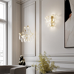 Люстра подвесная из металла с хрустальными подвесками прозрачного цвета Quasar 41 варинант исполнения - 7 | Loft Concept в Барнауле