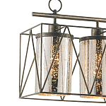 Люстра прямоугольная с 5-ю плафонами из стекла с узором Translucent Pattern варинант исполнения - 1 | Loft Concept в Барнауле