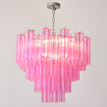 Элитная Люстра Textured Glass Pink Chandelier Ярко Розовое стекло варинант исполнения - 4 | Loft Concept в Барнауле