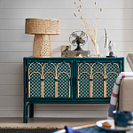 Комод для посуды из ротанга Felice Rattan Green варинант исполнения - 6 | Loft Concept в Барнауле