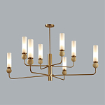 Люстра на штанге с 8-ю цилиндрическими матовыми плафонами и шарами из камня Orb Essence варинант исполнения - 10 | Loft Concept в Барнауле