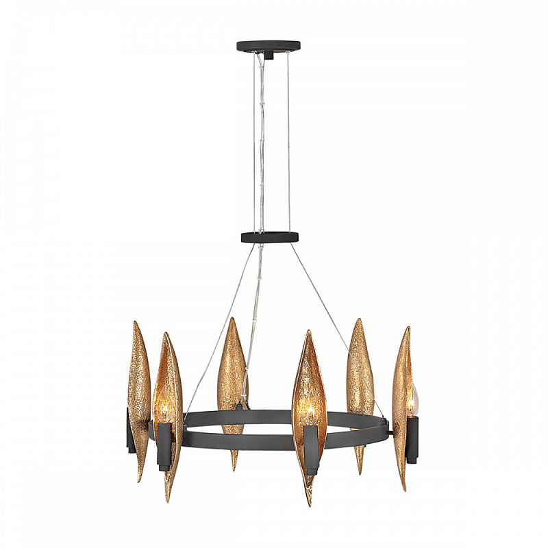 Люстра Hinkley 6 патронов Черный Янтарный в Барнауле | Loft Concept 