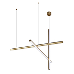 Люстра с 3-мя  пересекающимися цилиндрическими плафонами на тонких тросах Trumpet tube варинант исполнения - 4 | Loft Concept в Барнауле