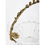 Чаша из прозрачного стекла на ножке с бронзовой ручкой в виде ветки Eden Garden варинант исполнения - 5 | Loft Concept в Барнауле