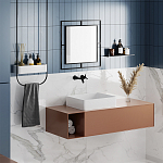 Настенное зеркало квадратной формы в черной металлической раме CORNER MIRROR BLACK варинант исполнения - 2 | Loft Concept в Барнауле